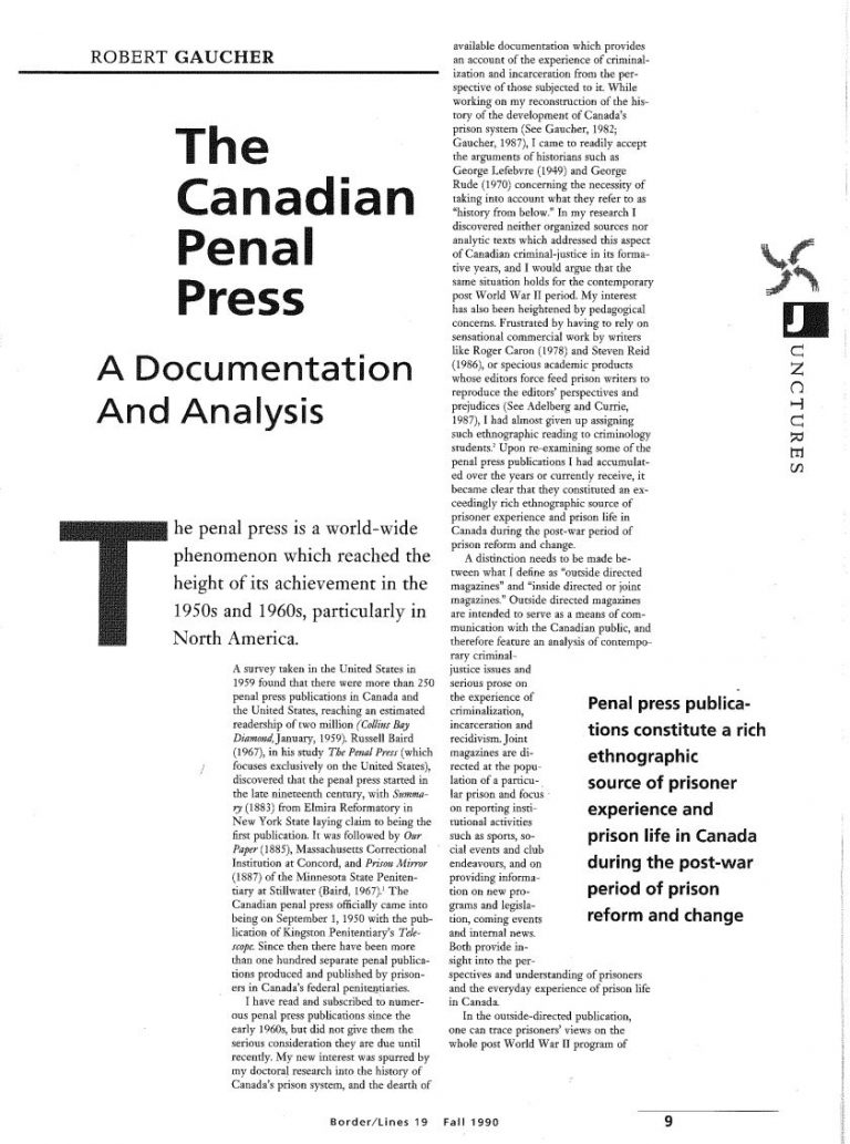 Read more about the article The Canadian Penal Press: A Documentation and Analysis (JPP Reprint)