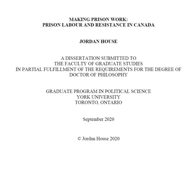 Read more about the article Making Prison Work: Prison Labour and Resistance in Canada