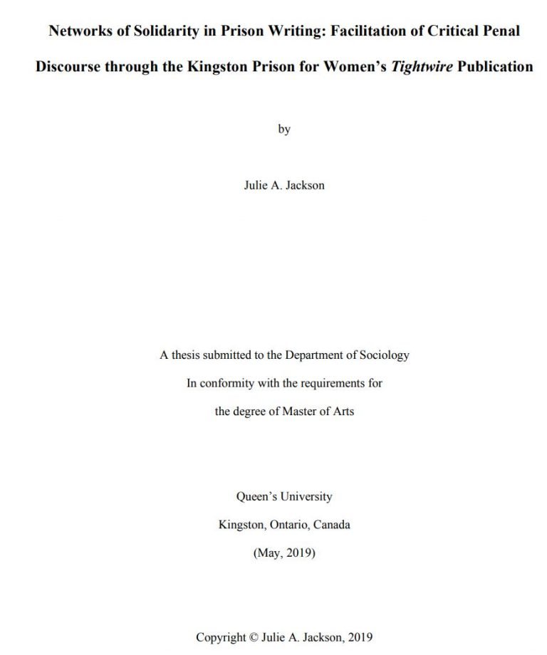 Read more about the article Facilitation of Critical Penal Discourse-Kingston Prison