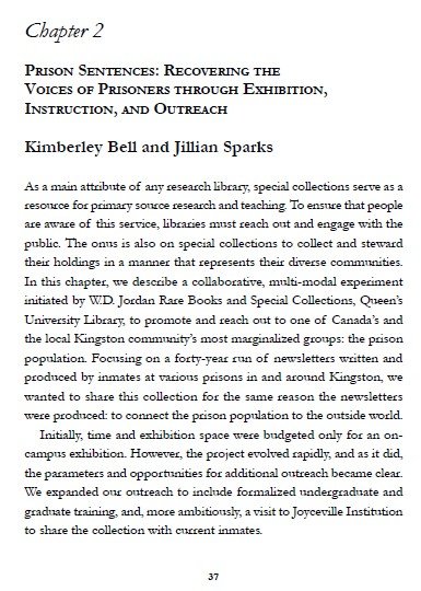 Read more about the article Prison Sentences: Recovering the Voices of Prisoners through Exhibition, Instruction, and Outreach
